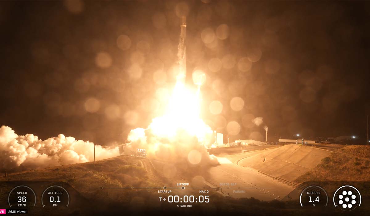 Запуск ракети Falcon 9 Block 5 із супутниками Starlink Group 17-43 з бази Ванденберг